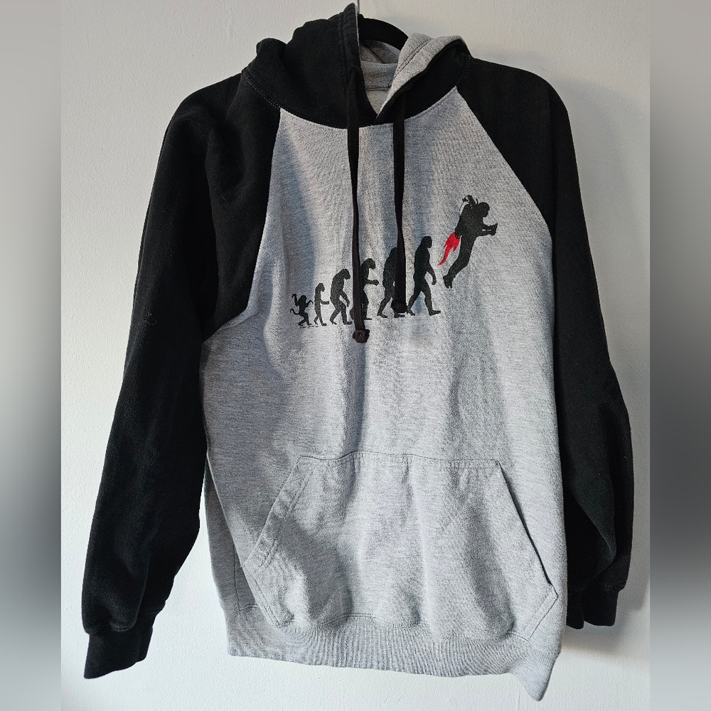 Gray and Black Evolution Graphic Hoodie California science center
